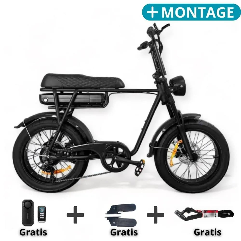 EB2 Fatbike Sort + Alarmsystem + Gratis montering